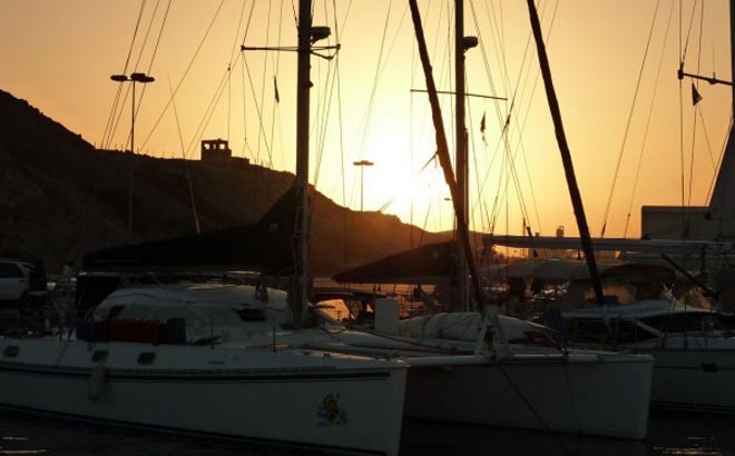 A thing of the past - yachts at sunset in the Port of Salalah, Oman ©  SW